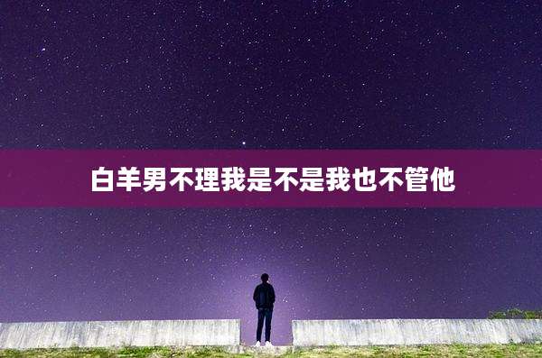 白羊男不理我是不是我也不管他