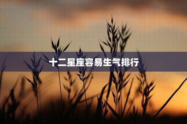 十二星座容易生气排行