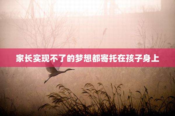 家长实现不了的梦想都寄托在孩子身上