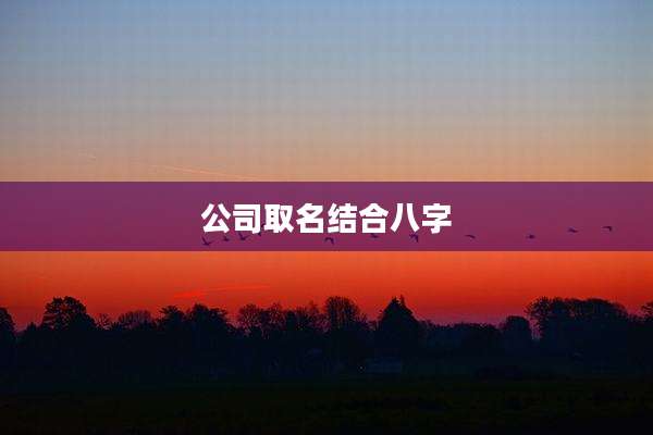 公司取名结合八字