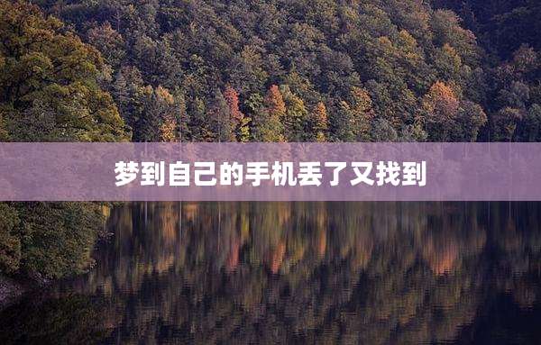 梦到自己的手机丢了又找到
