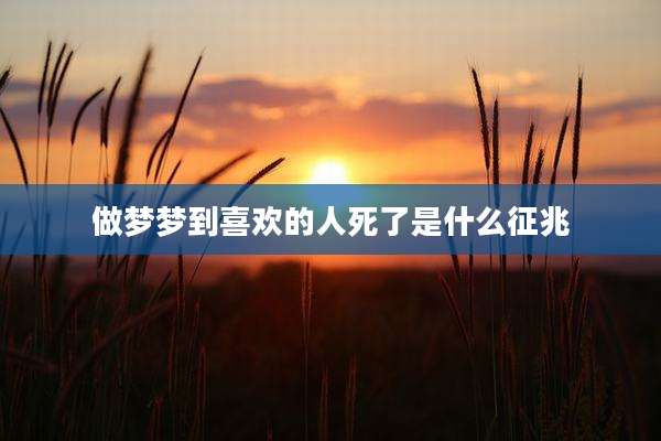 做梦梦到喜欢的人死了是什么征兆