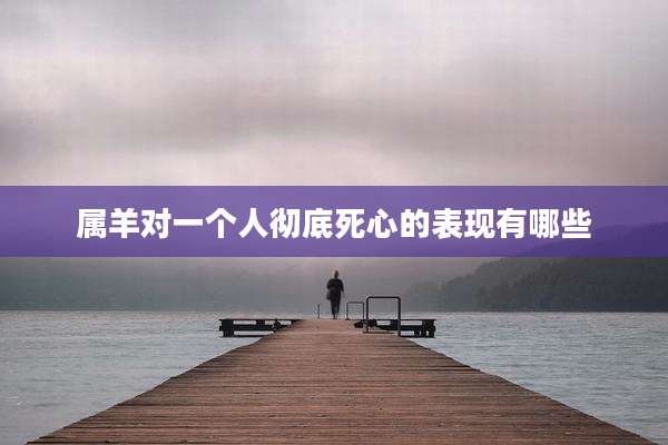 属羊对一个人彻底死心的表现有哪些