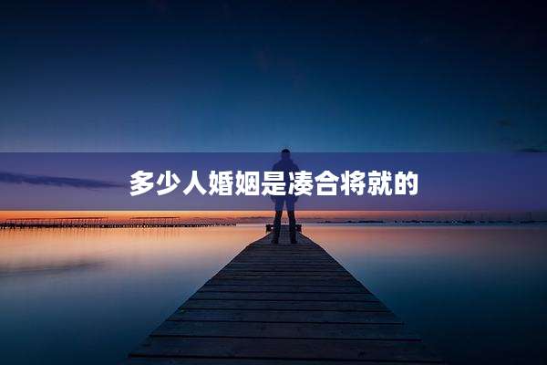 多少人婚姻是凑合将就的