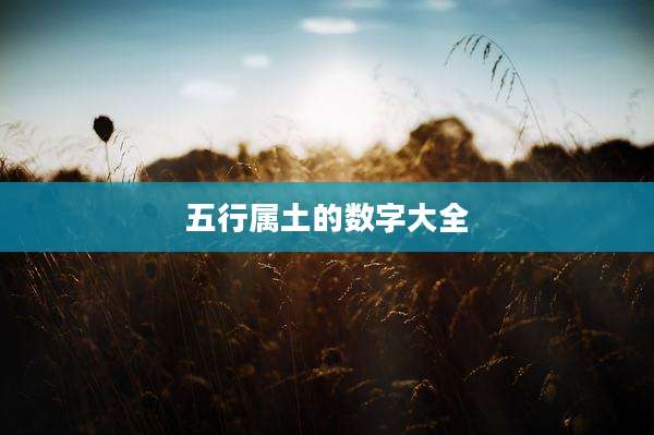 五行属土的数字大全