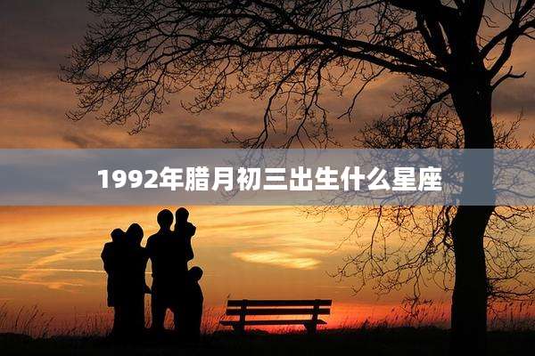1992年腊月初三出生什么星座
