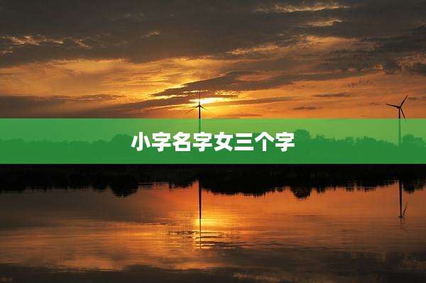 小字名字女三个字