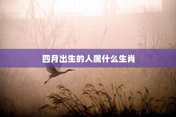 四月出生的人属什么生肖