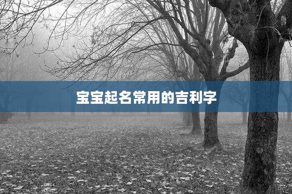 宝宝起名常用的吉利字