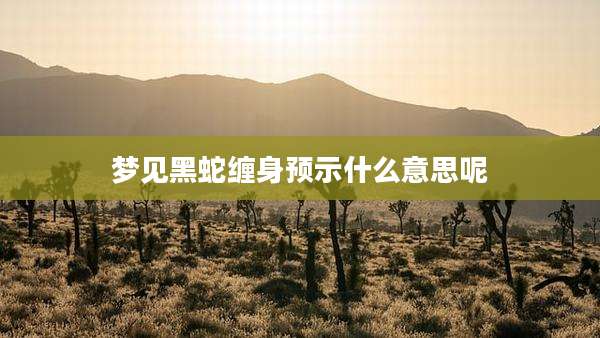 梦见黑蛇缠身预示什么意思呢