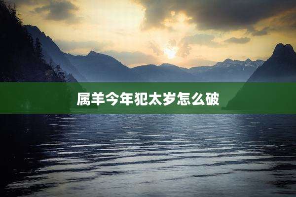 属羊今年犯太岁怎么破