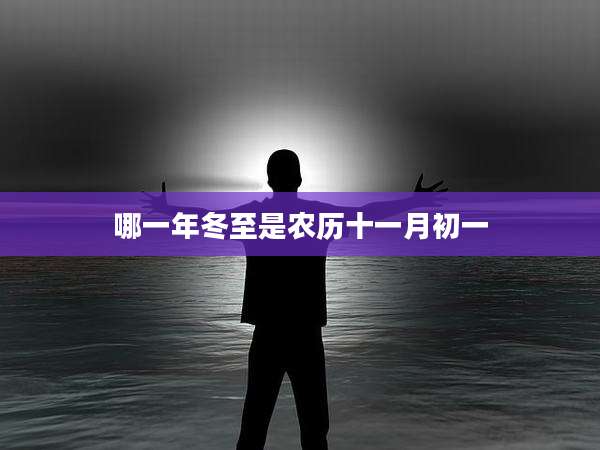 哪一年冬至是农历十一月初一