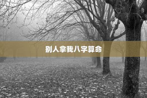 别人拿我八字算命