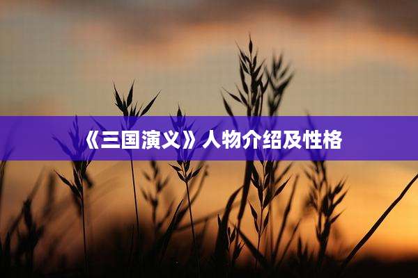 《三国演义》人物介绍及性格