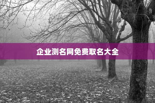 企业测名网免费取名大全