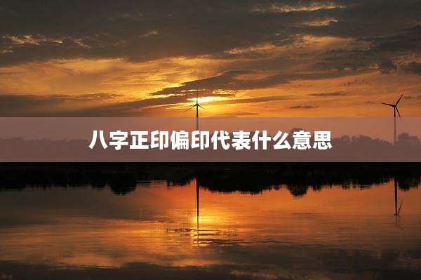 八字正印偏印代表什么意思