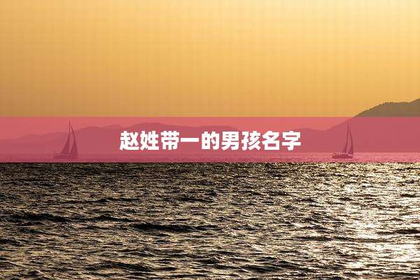赵姓带一的男孩名字