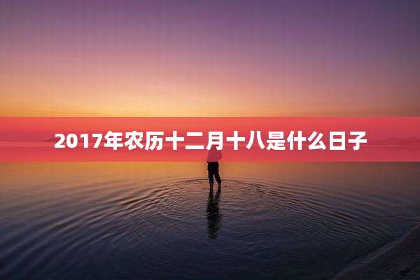 2017年农历十二月十八是什么日子