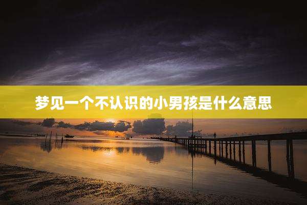 梦见一个不认识的小男孩是什么意思