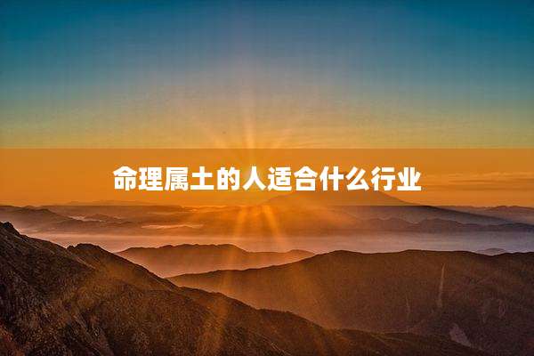 命理属土的人适合什么行业