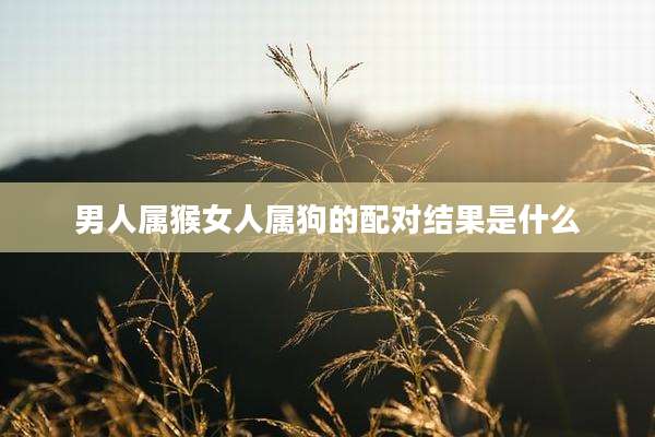 男人属猴女人属狗的配对结果是什么