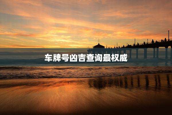 车牌号凶吉查询最权威