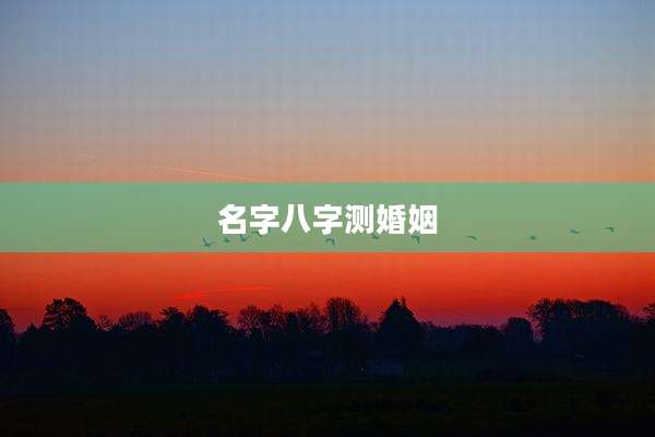 名字八字测婚姻
