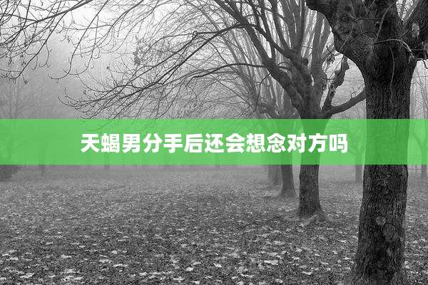 天蝎男分手后还会想念对方吗