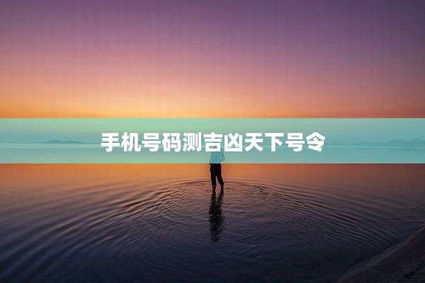 手机号码测吉凶天下号令