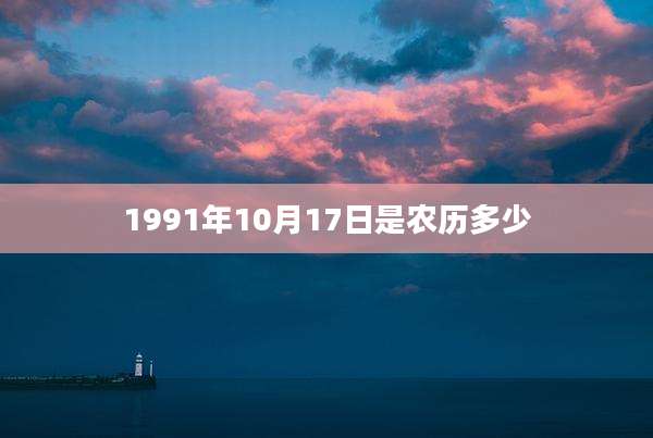 1991年10月17日是农历多少