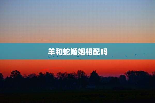 羊和蛇婚姻相配吗