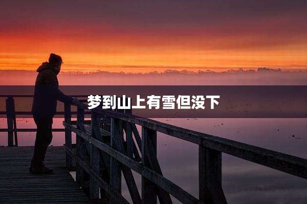 梦到山上有雪但没下