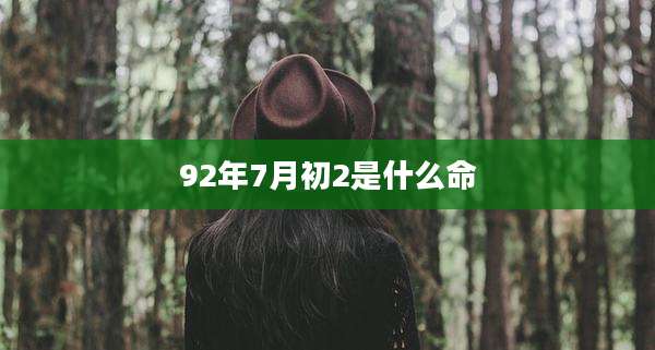 92年7月初2是什么命