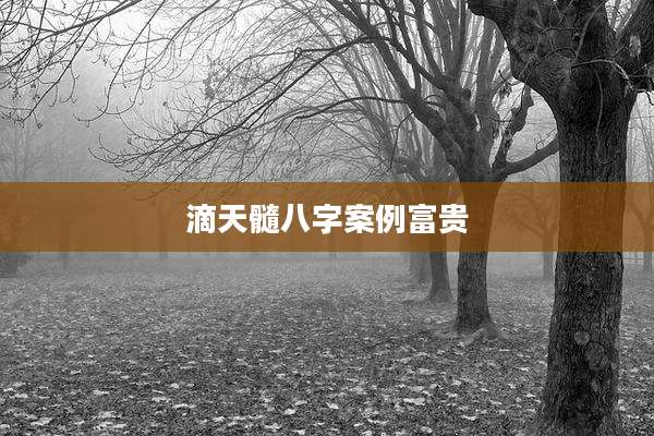 滴天髓八字案例富贵