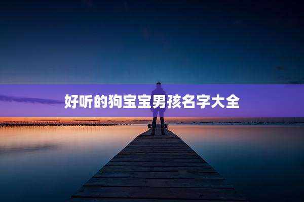 好听的狗宝宝男孩名字大全
