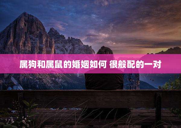 属狗和属鼠的婚姻如何 很般配的一对