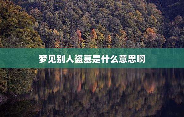 梦见别人盗墓是什么意思啊