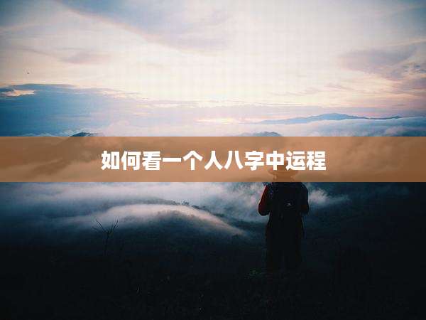 如何看一个人八字中运程