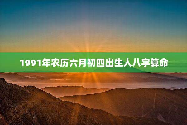 1991年农历六月初四出生人八字算命