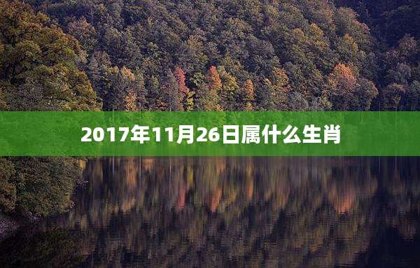 2017年11月26日属什么生肖
