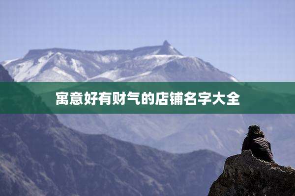 寓意好有财气的店铺名字大全
