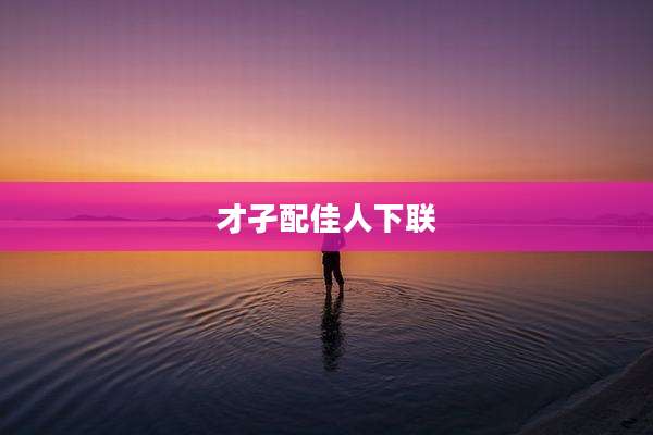 才孑配佳人下联