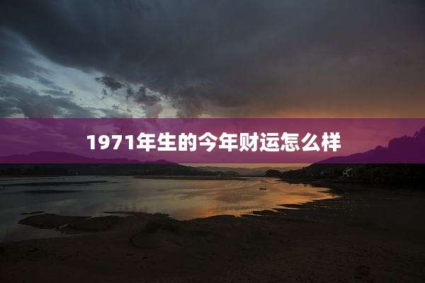 1971年生的今年财运怎么样