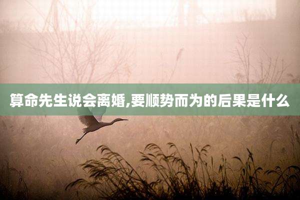 算命先生说会离婚,要顺势而为的后果是什么