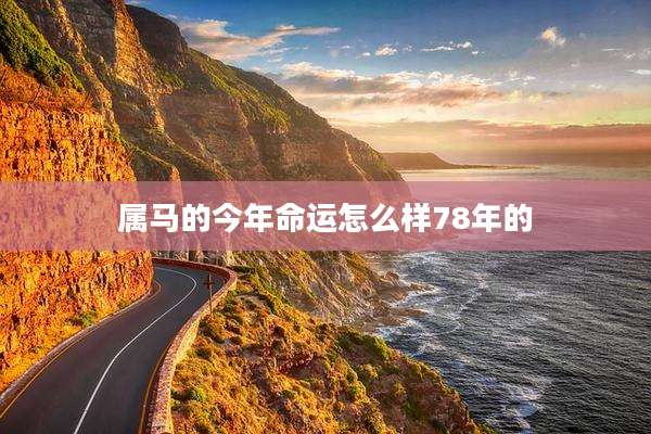 属马的今年命运怎么样78年的
