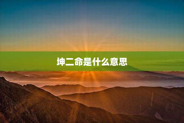 坤二命是什么意思
