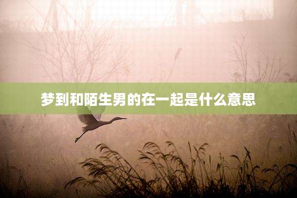 梦到和陌生男的在一起是什么意思