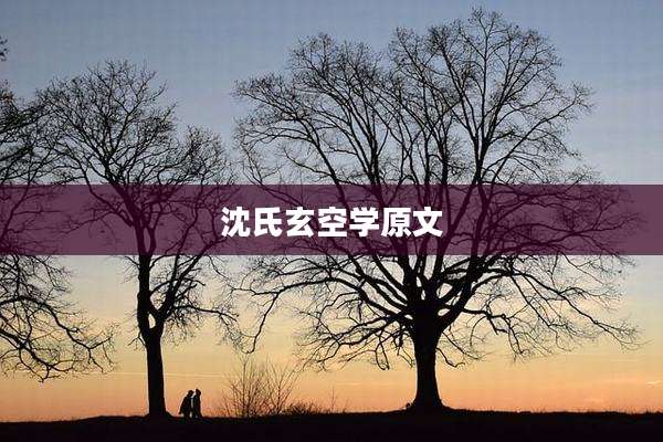 沈氏玄空学原文