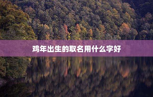 鸡年出生的取名用什么字好