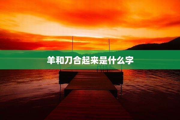 羊和刀合起来是什么字